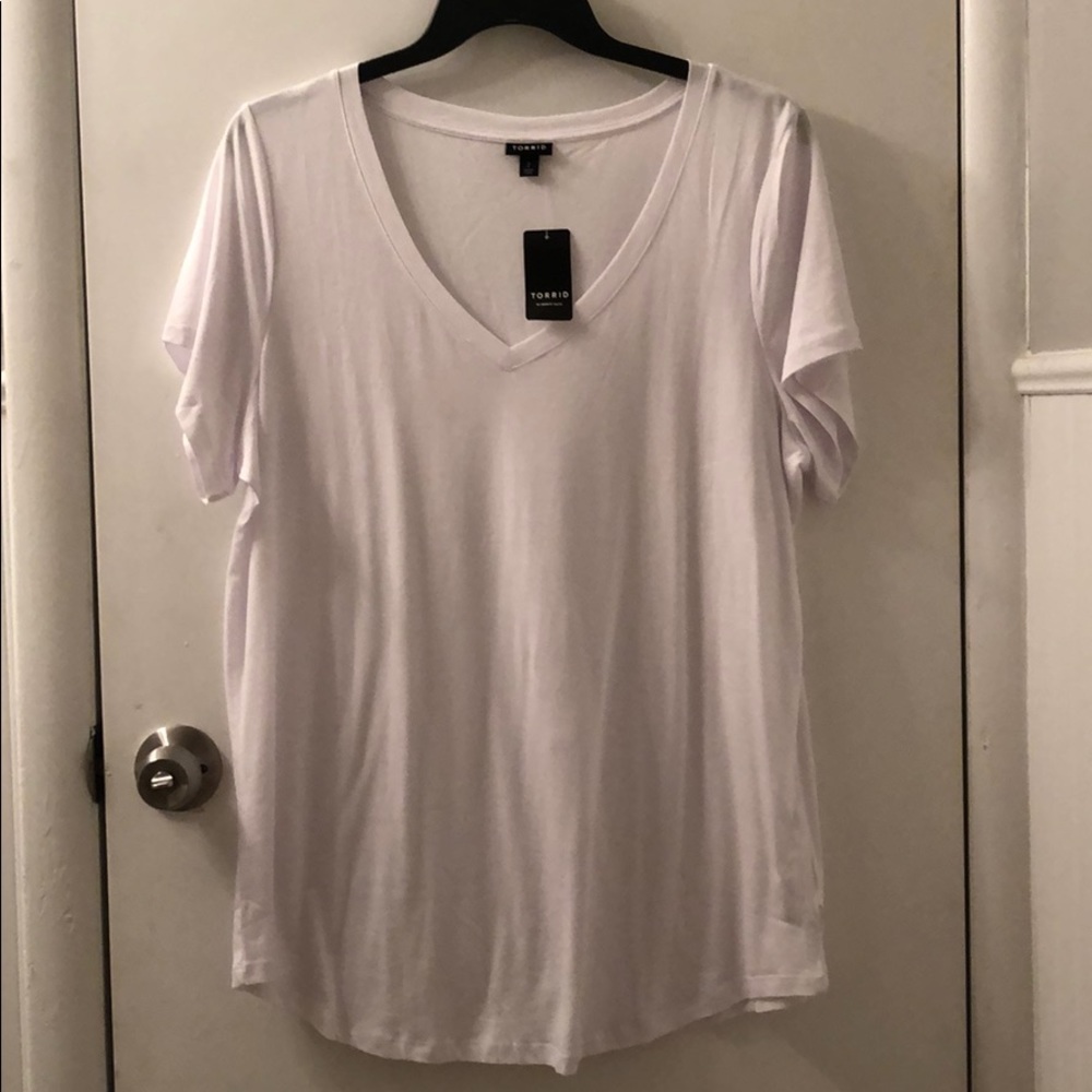 Torrid White V-Neck